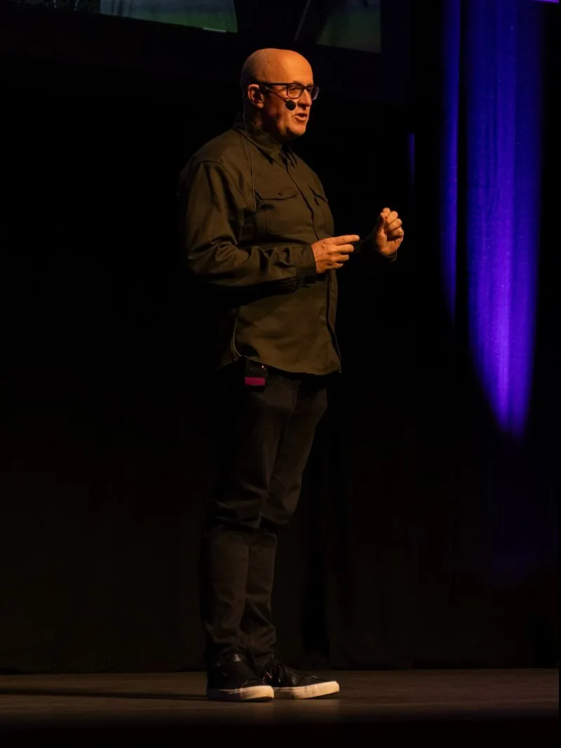 Simon Gibson speaking at a conference